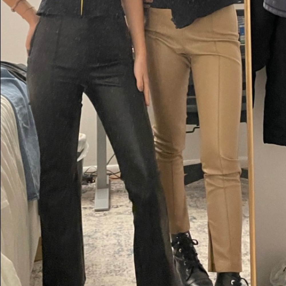 Tan Beige Faux Leather Pants Zara Medium
